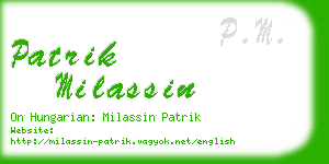 patrik milassin business card